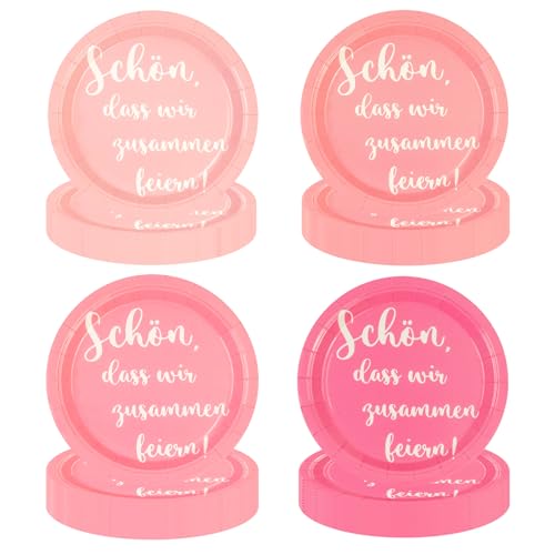 HFBOBP 48 Stück Rosa Gradientenfarbe Teller,18cm Dessertteller Spruch Schön, Dass Wir Zusammen Feiern für Tischdeko Hochzeitsfeier Jubiläums Themenparty Deko HFBOBP 48 Stück Rosa Gradientenfarbe Teller,18cm Dessertteller Spruch Schön, Dass Wir Zusammen Feiern für Tischdeko Hochzeitsfeier Jubiläums Themenparty Deko von HFBOBP