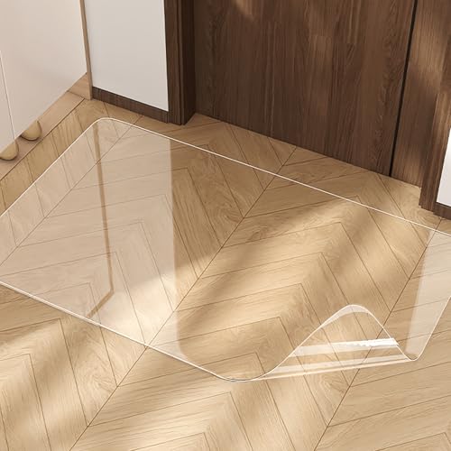 Clear Stuhlmatte für Harte Böden Bodenschutzmatte Transparent Bürostuhlunterlage Kratzfeste Stuhlunterlage Fliesenschutzmatte für Holz-, Fliesen- & Hartböden von HFDASUENT