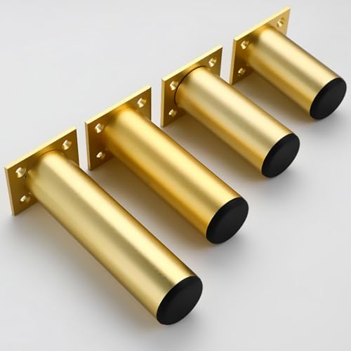 HFDASUENT 4 Möbelfüße Verstellbar,Möbelbeine Rund Bettfüße Höhenverstellbar Schrankfüsse Tischbeine Aluminiumlegierung für Stühle Tisch Schrank Schreibtisch Regal Couch Sofa Füße Beine von HFDASUENT