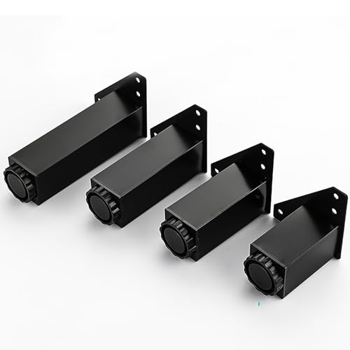 HFDASUENT 4 Stück Möbelfüße Verstellbar, Metall Tischbeine Schrankfüße Möbelfüsse Aluminiumlegierung für Schrank Sofa Füße Schrankfüsse Bettfüße Sockelfuß von HFDASUENT