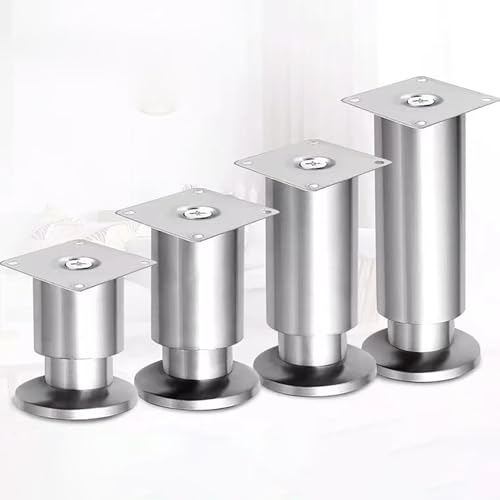 HFDASUENT 4 Stück Möbelfüße Verstellbare, Rund Edelstahl Schrankfüße Ø50mm Metallfüsse Möbelfüsse, Einstellbare Höhe 0-15 mm, für Schrankfüsse,Sofa Füße,Möbelbeine,Bettfüße,Tischbeine HFDASUENT 4 Stück Möbelfüße Verstellbare, Rund Edelstahl Schrankfüße Ø50mm Metallfüsse Möbelfüsse, Einstellbare Höhe 0-15 mm, für Schrankfüsse,Sofa Füße,Möbelbeine,Bettfüße,Tischbeine von HFDASUENT