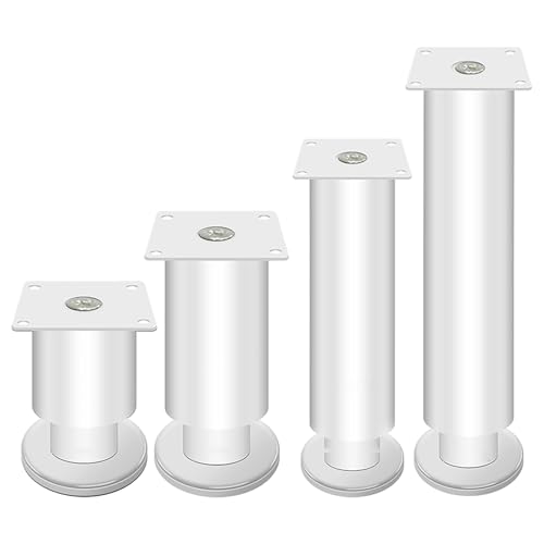 HFDASUENT 4 x Weiß Möbelfüße Höhenverstellbare Füße Edelstahl Schrankfüsse Ø50mm Tischfüße Möbelbeine Bettfüße für Fernsehschrank, Nachttische, Schränke, Betten, Sofas HFDASUENT 4 x Weiß Möbelfüße Höhenverstellbare Füße Edelstahl Schrankfüsse Ø50mm Tischfüße Möbelbeine Bettfüße für Fernsehschrank, Nachttische, Schränke, Betten, Sofas von HFDASUENT