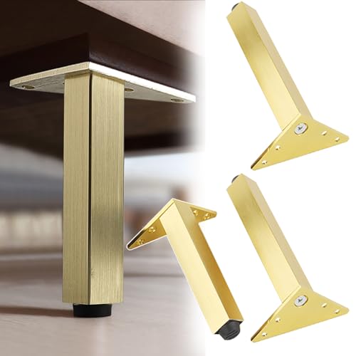 HFDASUENT 4er-Set Alulegierung Möbelfüße,Verstellbar Möbelbeine Sofa Füße Möbelfüsse Schrankfüße Sockelfüße Tischfüße für Schrank Sofa Tisch Stühle Schreibtisch von HFDASUENT
