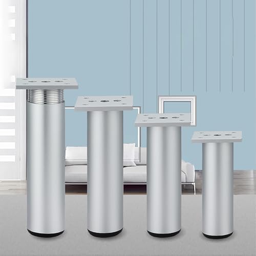 HFDASUENT Möbelfüße Verstellbar, 4 Stück Alulegierung Möbelfüsse Schrankfüße Sofafüße Tischbeine Metall für Schrank Sofa Füße Schrankfüsse Bettfüße Sockelfuß von HFDASUENT