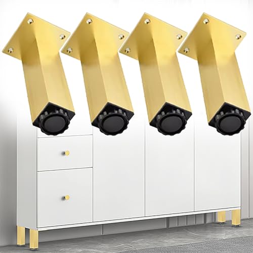 HFDASUENT Möbelfüße Verstellbare Bettfüße Schrankbeine Einziehbare MetallmöbelAluminium Stützfüße Verstellfüße für Möbel, Küche, Schreibtisch, Möbel Beine, 4er-Set von HFDASUENT