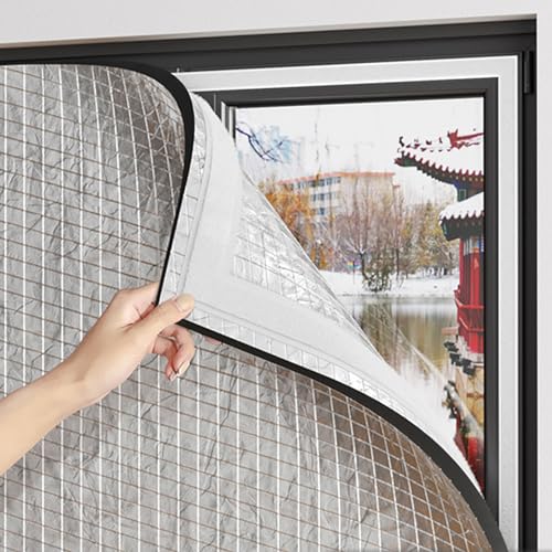 Kälteschutzfolie Fenster Aluminiumfolie Wärmeisolierung Reflektierende Folie Thermo Cover Fenster-Isolierfolie Kälteschutz und Wärmeschutz im Winter (60x80cm/24x31in) von HFDASUENT