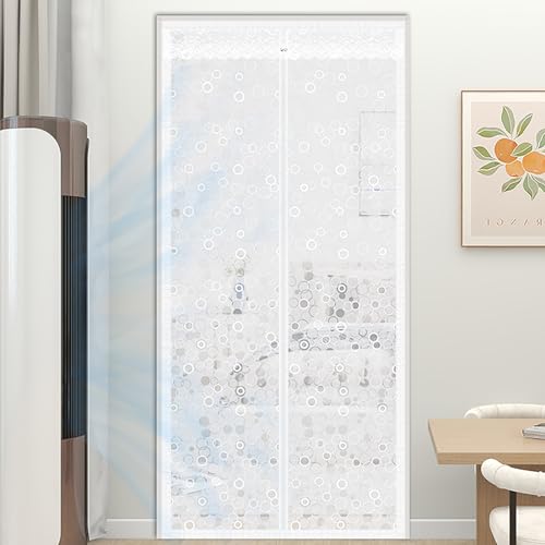 Magnet Wärmeschutzvorhang für Türen Thermovorhang Wärmeschutzvorhang Winter Türvorhang Kälteschutz Klimaanlage Fliegenvorhang Winddicht für Balkontür Wohnzimmer (75x200 CM) von HFDASUENT