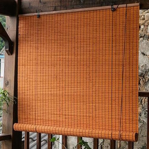 Natür Bambus Rollo Bambusrollo,Retro Bambus Rollo,Garten-Sonnenschutz Jalousien Natur Holzrollos,Sonnenschutz und Sichtschutz Rollo Für Fenster und Türen,Anpassbar von HFDASUENT