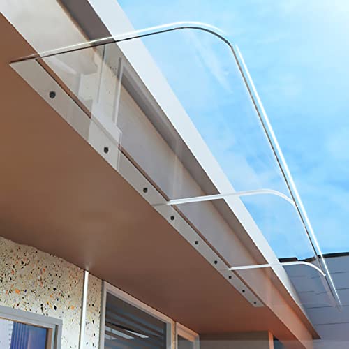 Regenschutz Markise Für Außen,Vordach für Haustür Eingangsüberdachung Bogenvordach Transparentes Pultbogenvordach,UV beständig,inkl Befestigungsmaterial (40x220cm/16x87in) von HFDASUENT