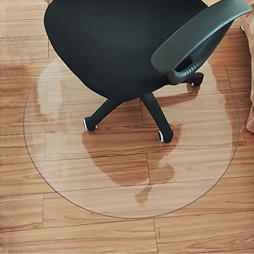 Schreibtischunterlage runden,Bodenschutzmatte Transparent Bodenschutz Büro Stuhl Transparente PVC Teppich Schutzmatte für Hartböden Hause Büro,anpassbar (D 1.5mm,110cm/42.9in) von HFDASUENT
