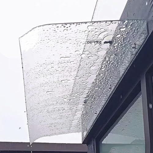 Unsichtbare Fenster Türüberdachung,Sonnenschutz Regenschutz Vordach für Haustür Transparentes Pultbogenvordach Wetterschutz Haustürvordach für Tür und Fenster (40x100cm/16x39in) von HFDASUENT