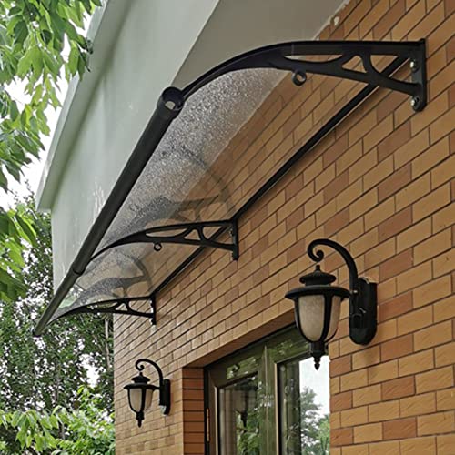 HFDASUENT Vordach für Haustür Terrassen-Veranda Vordach Überdachung Haustürvordach Gebogene Fenster Markisen Türüberdachung Regenschutz Markise Für Außen (120x60cm/47x23.6in) von HFDASUENT