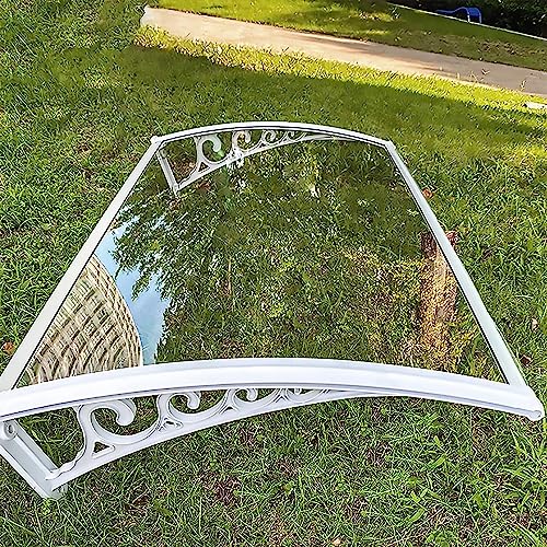 Vordach für Haustür Transparent Pultbogenvordach Vordach Überdachung Fenster Markisen Polycarbonat Pultvordach Regenschutz Türdach für Türdach und Fenster (60x130cm/24x51in) von HFDASUENT