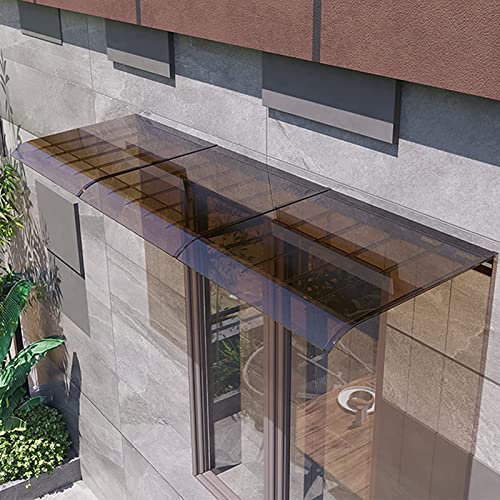Vordach für Haustür Überdachung,Unsichtbare Fenster Türüberdachung Polycarbonat Pultvordach Sonnenschutz UV beständig für Garage Balkon Fenster Haus (50x240cm/20x94in) von HFDASUENT