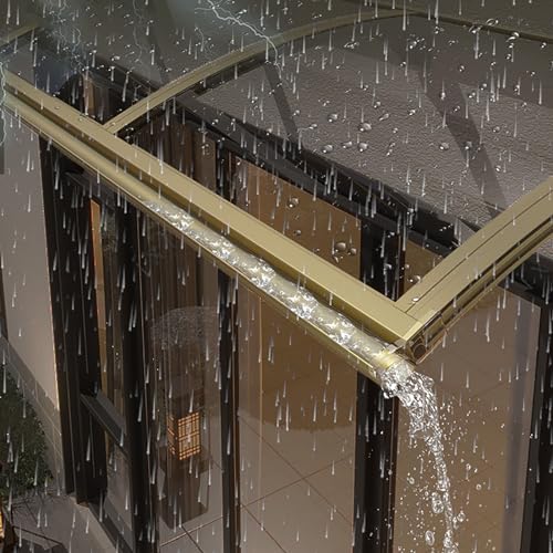 Wetterbeständige Haustürüberdachung,Polycarbonat Pultvordach Regenschutz Türdach Bogen stumm Aluminiumhalterung Balkon überdachung für Türdach Fenster (65x300cm) von HFDASUENT