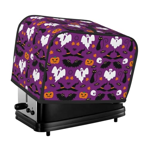 Waschbare 2 Scheiben, violett, Halloween-Horror-Toaster-Abdeckung mit Taschen, staubdicht und maschinenwaschbar von HFDERW