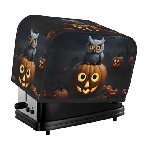 Waschbare 2 Scheiben Halloween Eule Geist Kürbis 1 Toaster Abdeckung mit Taschen, staubdicht und maschinenwaschbar Waschbare 2 Scheiben Halloween Eule Geist Kürbis 1 Toaster Abdeckung mit Taschen, staubdicht und maschinenwaschbar von HFDERW