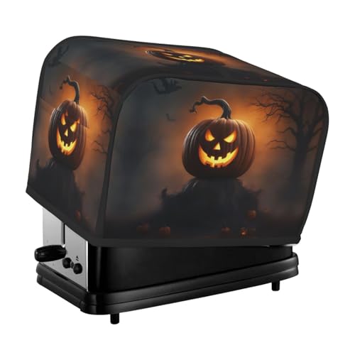Waschbare 2 Scheiben Halloween Geist Kürbis 1 Toaster Abdeckung mit Taschen, staubdicht und maschinenwaschbar von HFDERW