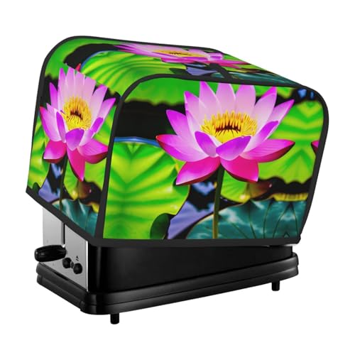 Waschbare 2-Scheiben-Toaster-Abdeckung mit Lotusblumen, staubdicht und maschinenwaschbar von HFDERW