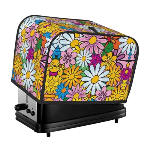 Waschbare 2-Scheiben-Toaster-Abdeckung mit niedlichen Blumen, staubdicht und maschinenwaschbar von HFDERW