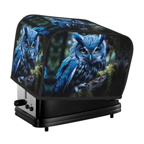 Waschbare 2 Scheiben blaue Eule Toaster-Abdeckung mit Taschen, staubdicht und maschinenwaschbar von HFDERW
