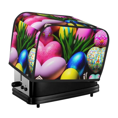 Waschbare 2 Scheiben bunte Ostereier Toaster-Abdeckung mit Taschen, staubdicht und maschinenwaschbar von HFDERW