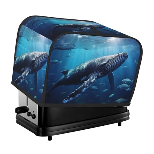 Waschbare Abdeckung für Toaster, 2 Scheiben, Wal-Oktopus-Fisch, mit Taschen, staubdicht und maschinenwaschbar von HFDERW