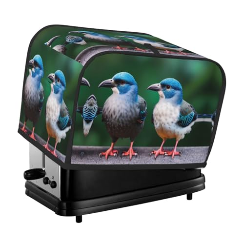 Waschbare Toaster-Abdeckung für 2 Scheiben, zwei Vögel, mit Taschen, staubdicht und maschinenwaschbar von HFDERW
