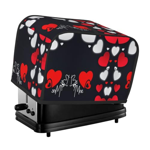 Waschbare Toaster-Abdeckung für 2 Scheiben "Happy Valentine's Day" mit Taschen, staubdicht und maschinenwaschbar von HFDERW
