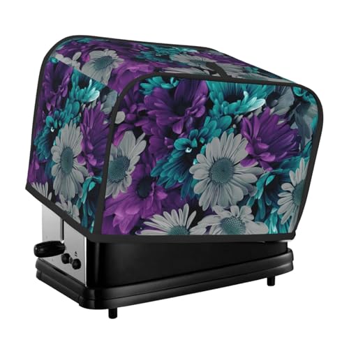 Waschbare Toaster-Abdeckung mit 2 Scheiben, Violett und Blaugrün, mit Taschen, staubdicht und maschinenwaschbar von HFDERW
