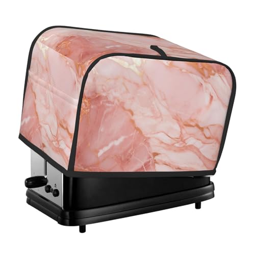 Waschbare Toaster-Abdeckung mit 2 Scheiben, rotgoldenes Marmor-Design, mit Taschen, staubdicht und maschinenwaschbar von HFDERW