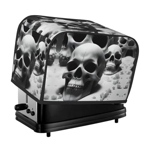 Waschbare Toaster-Abdeckung mit 2 Scheiben, schwarz und weiß, mit Taschen, staubdicht und maschinenwaschbar von HFDERW