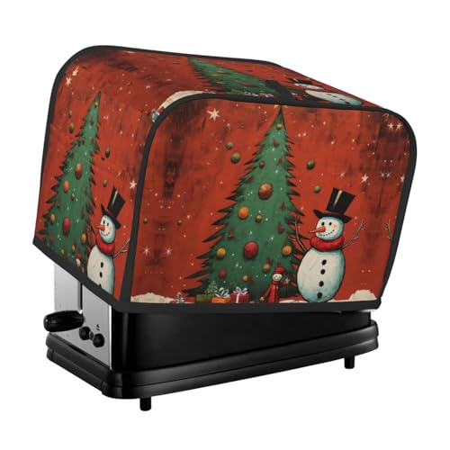 Waschbarer 2-Scheiben-Schneemann-Weihnachtsbaum-Toaster-Bezug mit Taschen, staubdicht und maschinenwaschbar von HFDERW