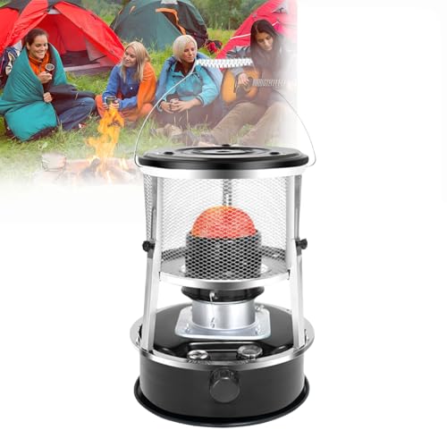 9000 Btu Petroleumheizung for Den Innenbereich, Edelstahl, Nicht Elektrische Heizung, Tragbare Zeltheizung for Camping Im Freien, Geeignet for Camping, Jagd, Kochen, Zuhause, Garage(Black) von HFDJRWK