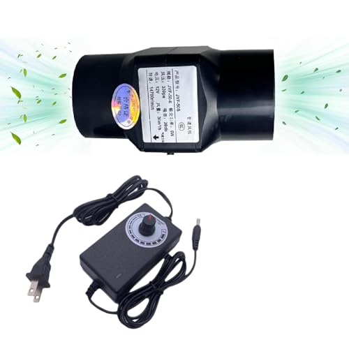 HFDJRWK 12 V 50 Mm Abs-Inline-rohrventilator 2 Zoll Sicherheits-super-Flow-Inline-rohrventilator Geeignet for Yantai-loft-kellerbadezimmer(Adjustable Speed) von HFDJRWK