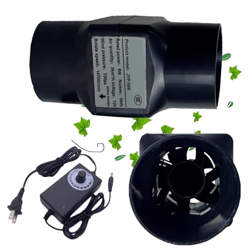 HFDJRWK 6W Belüftungs- Und Abluftverstärker 2-Zoll-12v-abluftventilator Luftzirkulationsdiffusor Kleines Gebläse Luftzirkulationsdiffusor Kleines Gebläse(Adjustable Speed) von HFDJRWK
