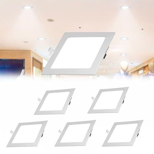 HFDJRWK Led-einbaubeleuchtung for Tanks Ultradünne Quadratische Panelleuchten 6000K Flutlicht-Set Nicht Konstruiertes Design for Decken(9w,6pcs) von HFDJRWK