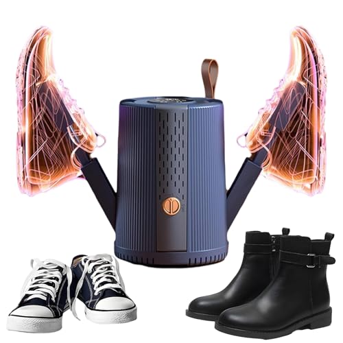 HFDJRWK Multifunktionaler Schuhtrockner mit 2-Stufigem Heißluftgebläse, 4 Trocknungsöffnungen, Geeignet for Schuhe, Mützen, Socken Etc., mit Netzkabel Oben von HFDJRWK