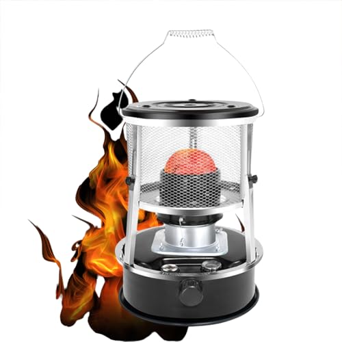 Hocheffizienter Petroleumofen for Den Innenbereich, 9000 Btu, Petroleumofen for Den Innen- Und Außenbereich mit Doppeltem Verwendungszweck, Geeignet for Zuhause, Garage, Keller Und Camping(Black) von HFDJRWK