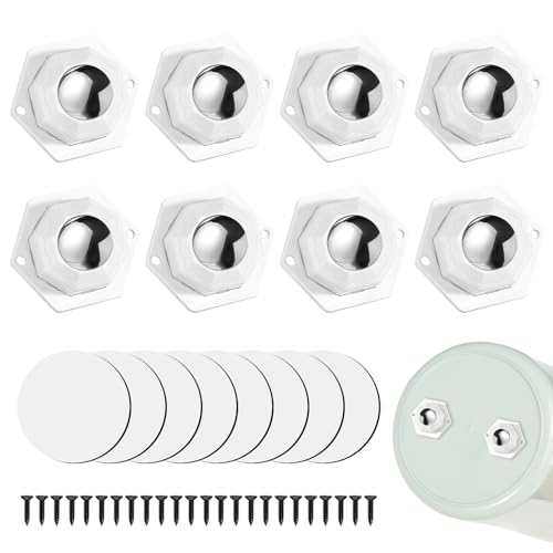 8 Stück Möbelrollen Klein Kugelrollen Mini Rollen für Küchengeräte Drehbar Kugelrollen Schwerlast Selbstklebendes Möbel Rollen für Möbel Küchengeräte Elektrogeräte Aufbewahrungsboxen von HFDONGL