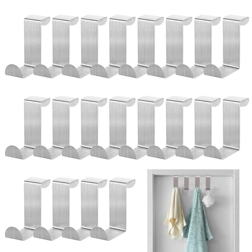 HFDONGL Türhaken Kleiderhaken Tür Türgarderobe zum Einhängen Edelstahl Türhaken Innenseite Tür Garderobe für Wohnzimmer Schlafzimmer Küche Badezimmer (20 Stück) von HFDONGL