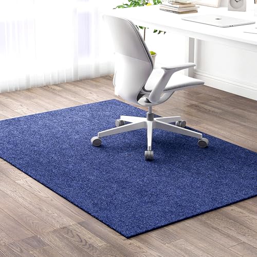 Blaue Bodenschutzmatte für Office Stuhl-Kratzfeste Anti-Schlupf-Schreibtischstuhl Unterleger für Hartholz- und Teppichböden Mehrzweck 120 x 150 cm Teppich FANDIAO von HFERTSCN