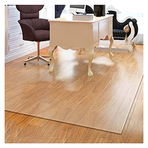 Clear PVC Stuhl Matte für Büroschreibtisch transparenter Bodenschutzschutz für Holzböden und Teppiche Nonslip Desk Pad Matte mit wasserdichtem Design 1,5 mm Dicke in 80/100/120 cm Größen erhältlich von HFERTSCN