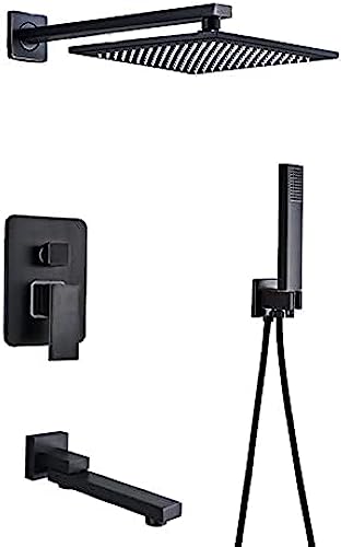 Duschdusche Wasserhahn Kit, schwarze Bronze-Duscharmäuren Set Messing Duschkopf Ein Griff Mixer Tap Badezimmer Duschbad Dusche Set-3way 10 Zoll, 16 Inc. FANDIAO von HFERTSCN
