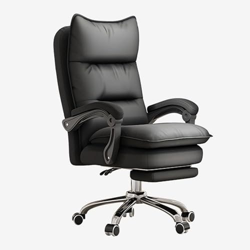 Ergonomic Big and Tall Home Office Stuhl mit Rädern und Armlehre Höhe einstellbare Schreibtischstuhl für Erwachsene Dicker Rücken -Computerstuhl für Gaming Nero Farbe inklusive Fußschemel enthalten von HFERTSCN
