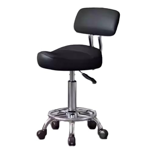 Ergonomischer 360 ° Schwenk -Sattelstuhl mit Metallbasis und Fußstütze - perfekt für die Schönheitssalon -Therapie Zahnklinik und Home Office -Verwendung FANDIAO von HFERTSCN