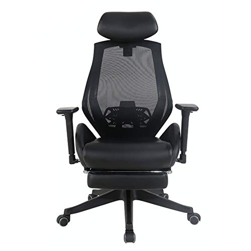 Ergonomischer Bürostuhl mit hoher Rückenlehre mit Verstellbarer Höhe der Kopfhöhe Rennstil PU Leder & Mesh Swivel Computer Desk Stuhl für Home & Office FANDIAO von HFERTSCN