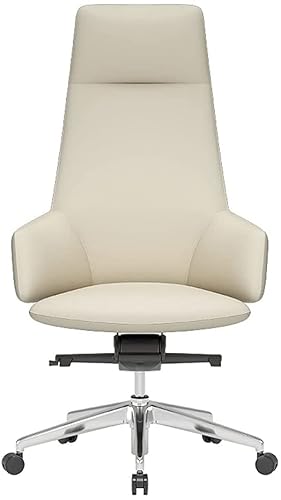 HFERTSCN Eleganter Leder -Schreibtischstuhl für komfortable und atmungsaktive ergonomische Sitzen einfacher Assembly Swiving Executive Office Stuhl mit langlebigem Design FANDIAO von HFERTSCN