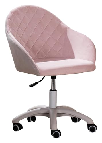 HFERTSCN Ergonomic Drehschalter Stuhl mit Verstellbarer Höhe und Samtpolsterung rosa Samtpolstermitte Computer Stuhl für Büro Wohnzimmer und Schlafzimmer FANDIAO von HFERTSCN