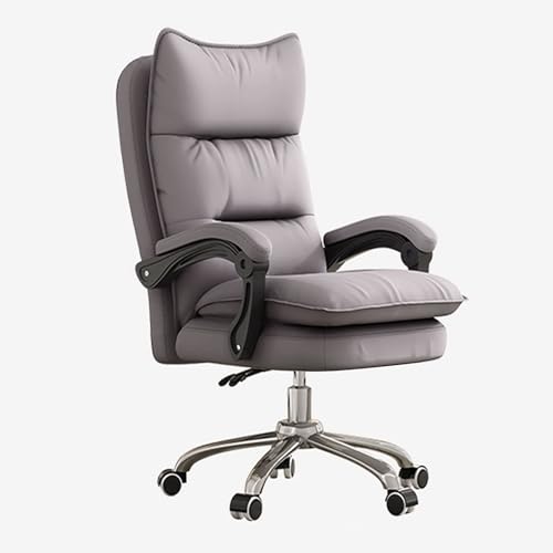 HFERTSCN Ergonomisch großer und großer Home -Office -Stuhl mit Rädern Dicker Rückenstuhl für Erwachsene Spielstuhl mit Armlehnenhöhe Verstellbarer Sitzgrau Farbgröße ohne FANDIAO von HFERTSCN